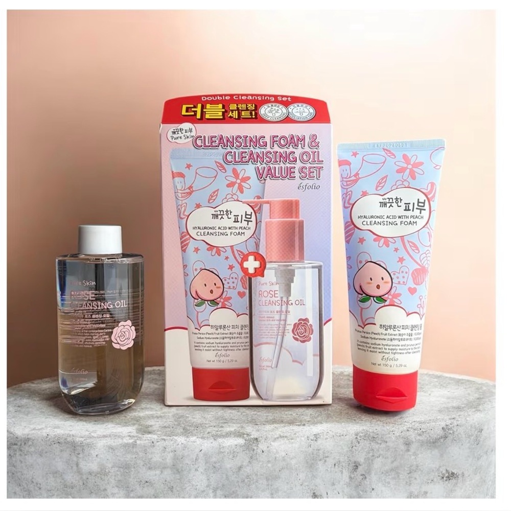 esfolio Cleansing Foam and Cleansing Oil Set